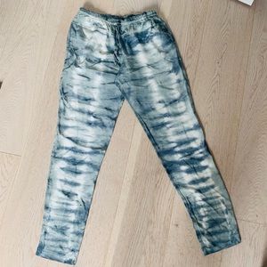 Tie dye silk joggers